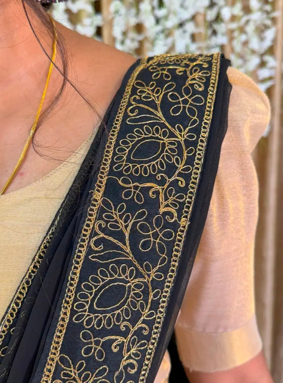 Classic Ivory Lehenga with Designer Black Dupatta