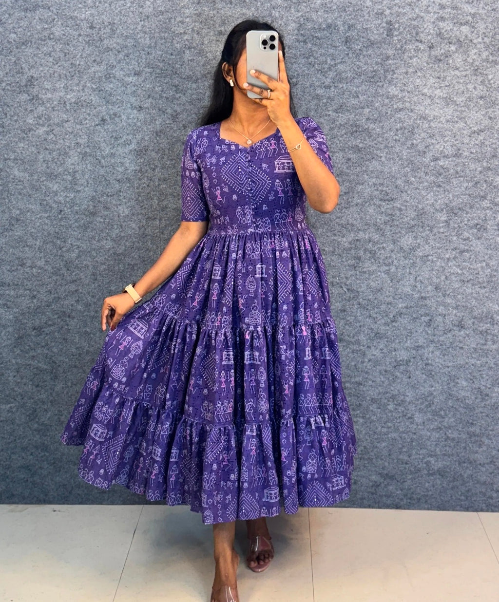 Lavender Heritage Tiered Maxi Dress
