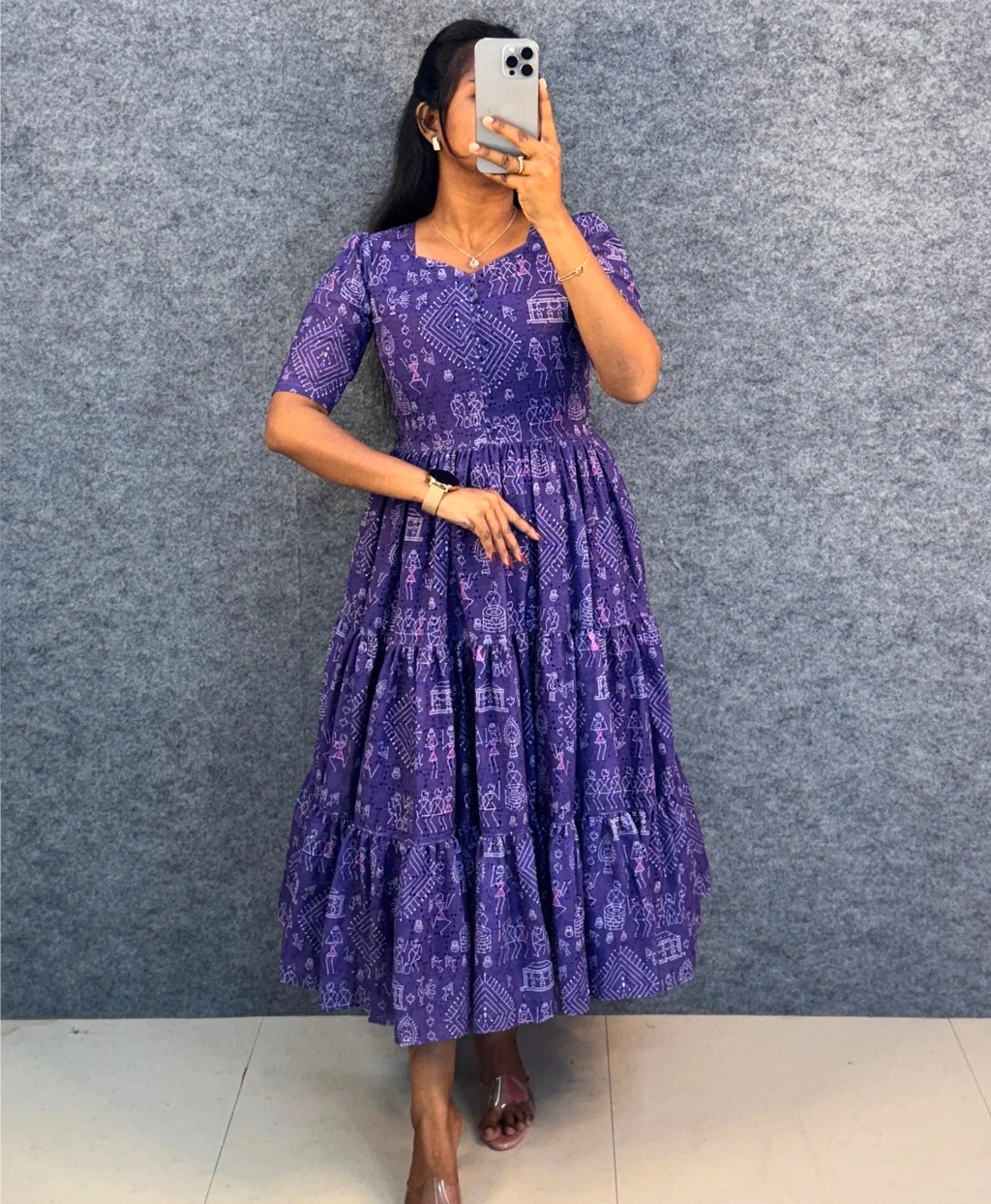 Lavender Heritage Tiered Maxi Dress
