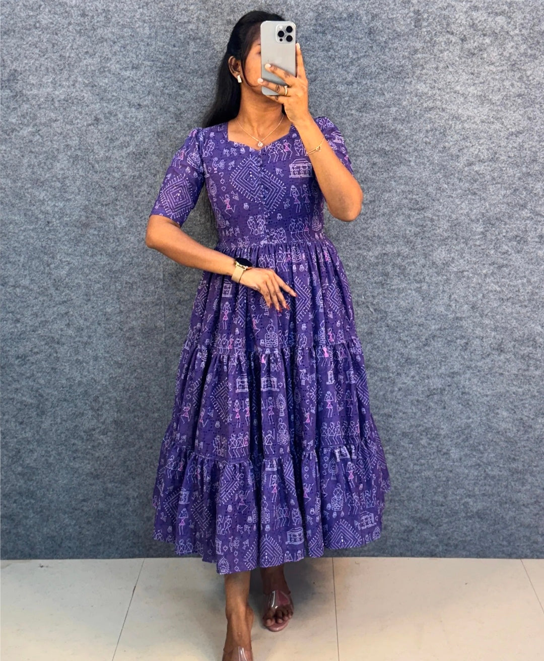 Lavender Heritage Tiered Maxi Dress