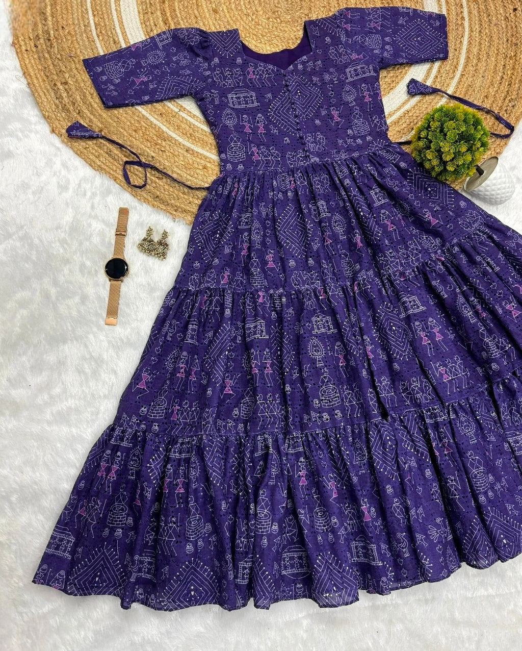Lavender Heritage Tiered Maxi Dress