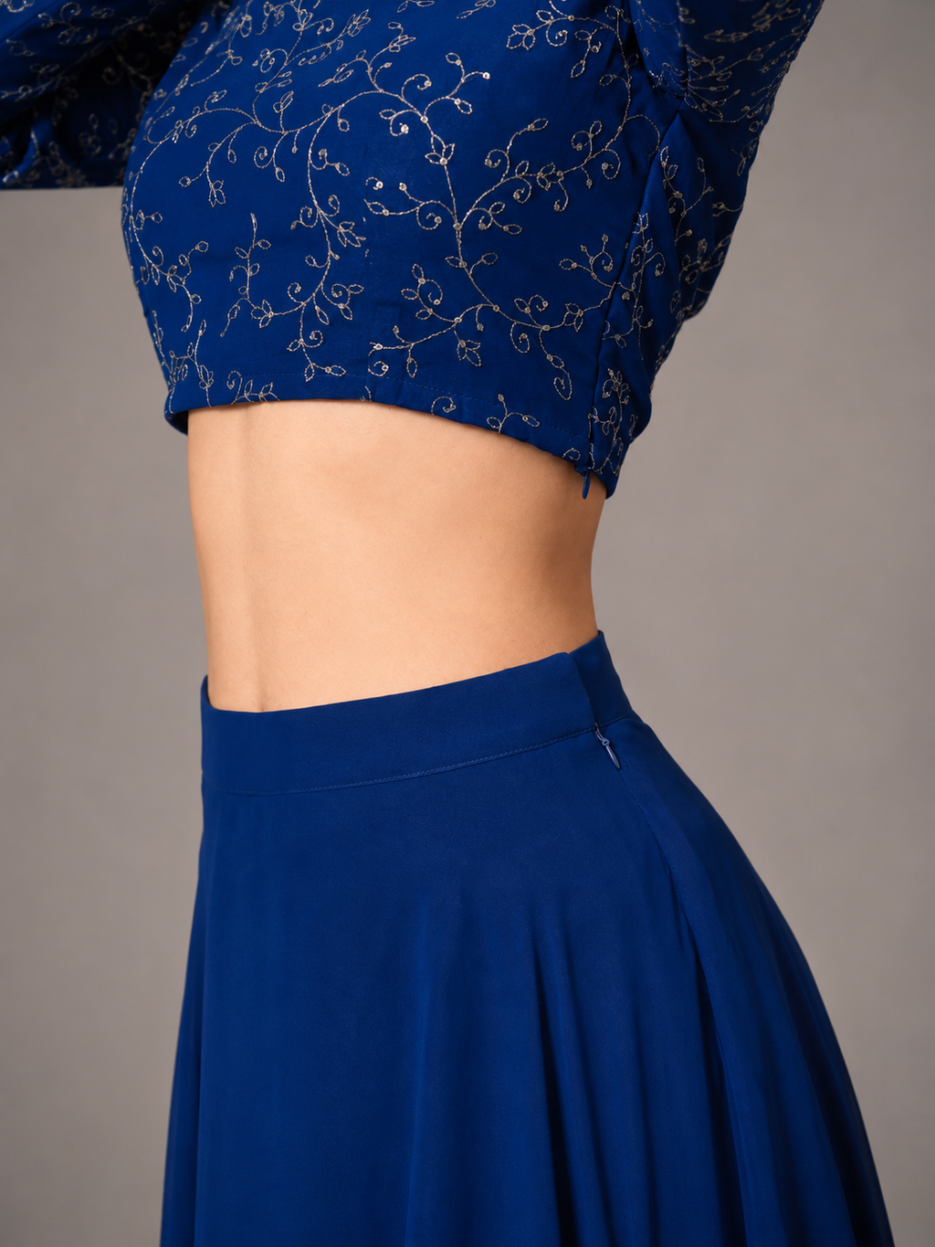 Elegant Embroidered Top & Skirt Set