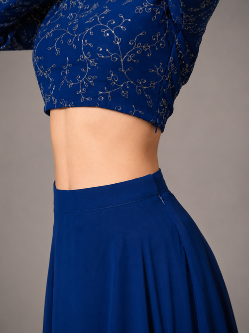 Elegant Embroidered Top & Skirt Set